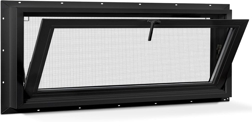Vinyl Hopper Basement Window 46" x 21" Black