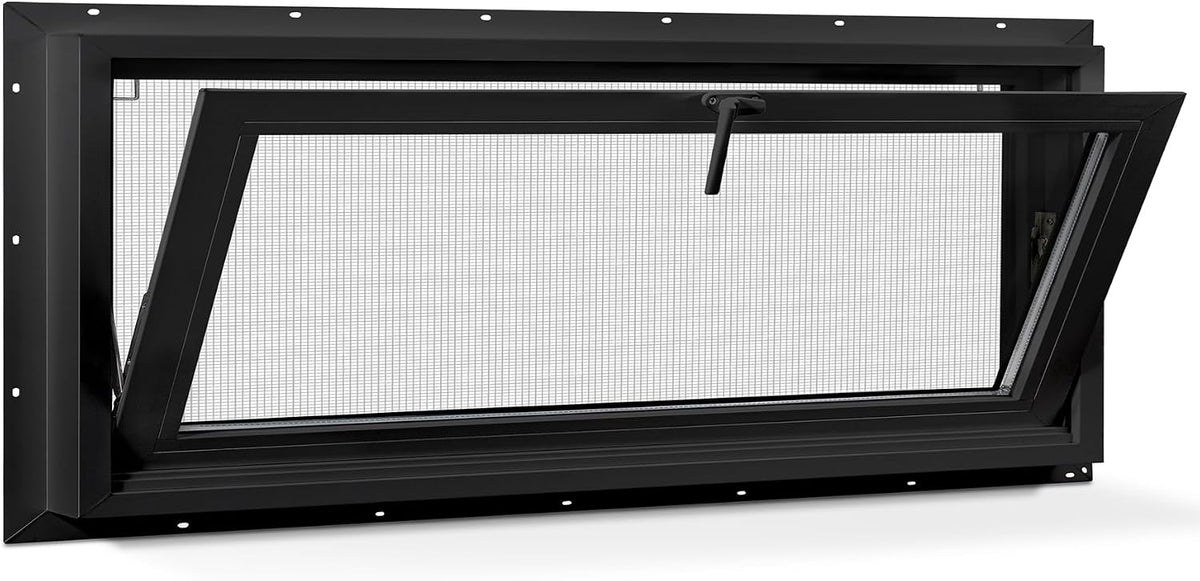 Vinyl Hopper Basement Window 46" x 21" Black