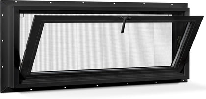 Vinyl Hopper Basement Window 46" x 21" Black
