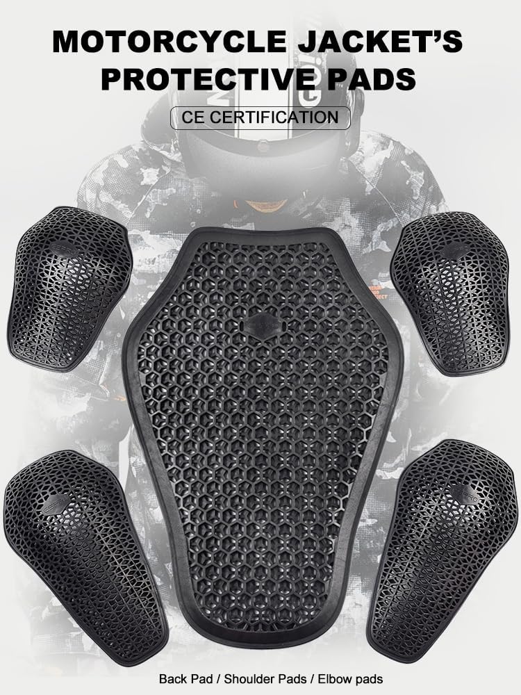 CE Level 1 Approved Motorcycle Back Protector, Black, Adult, Universal Motorbike Back Pads, Soft Motorcycle Jacket