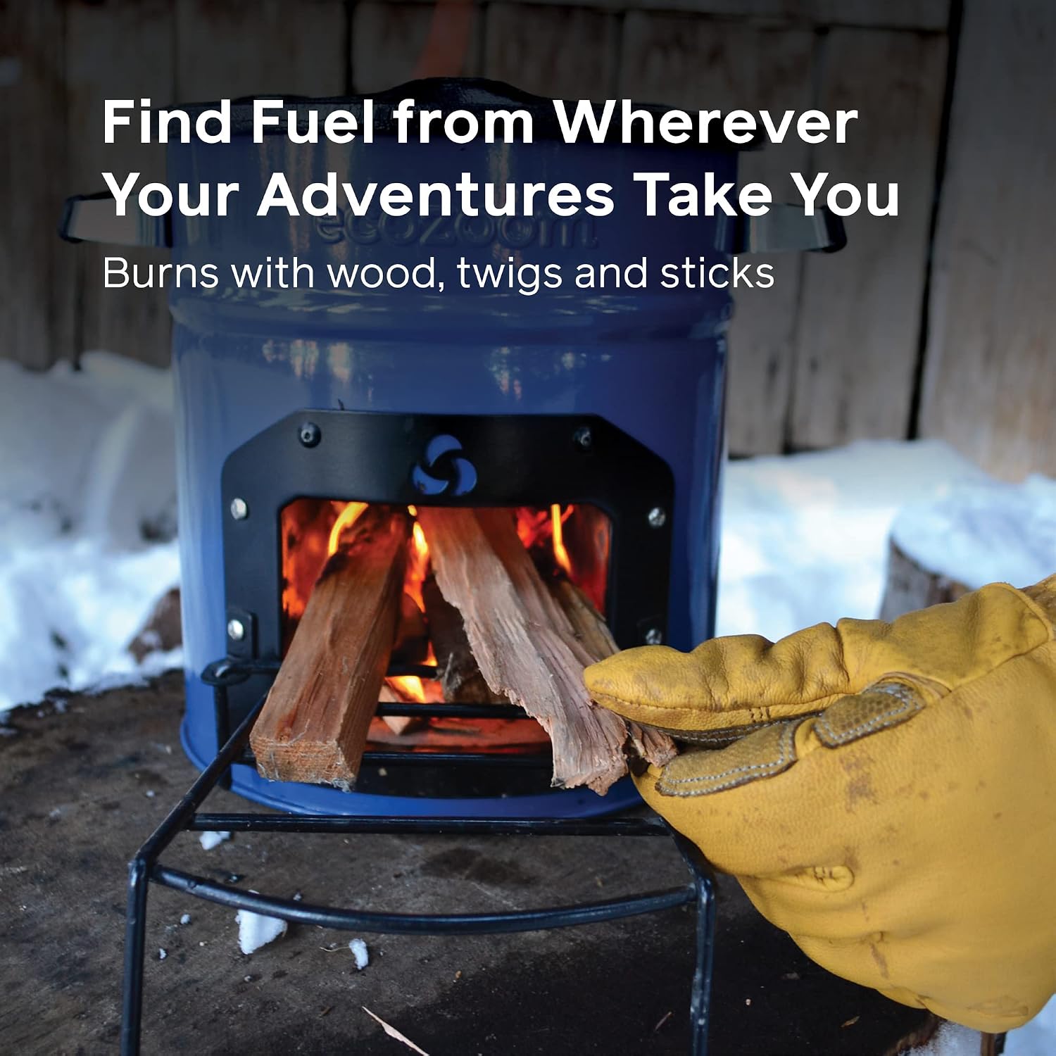 Dura Rocket Stove, Heavy Duty Portable Camp Stove, Wood Only | Cast-Iron Cooktop, 12 Lbs, Compact 12x11x12 in