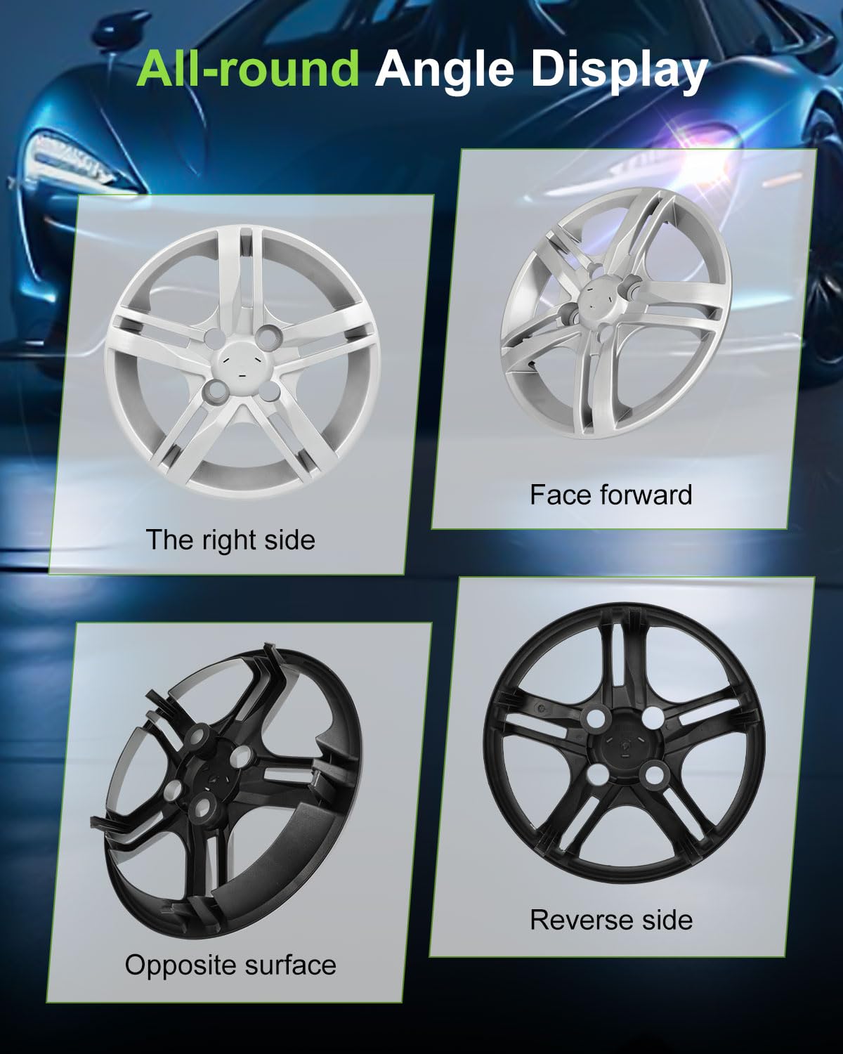 Hubcaps Wheel Cover Rim 13 Inch 4 PCS Silver