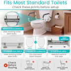 Toilet Safety Rail - Adjustable Grab Bar - Compact Support Frame