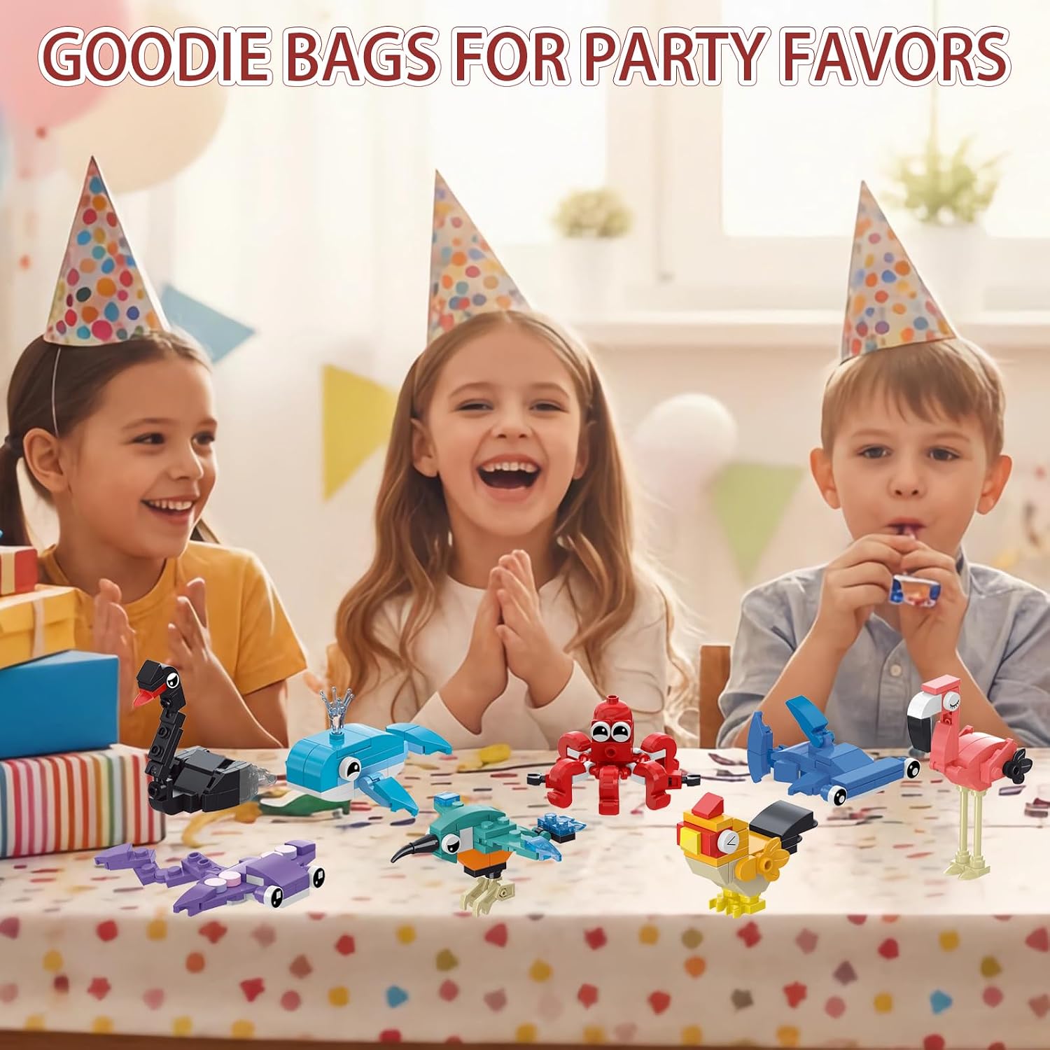 Mini Animals Building Blocks Set, 24 Pack Party Favors for Kids Goodie Bag Fillers and Classroom Prizes, Unique