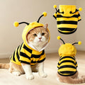 Bumblebee Cat Costume for Sphynx & Small Dogs, Fit Halloween, Yellow, XS | Cute Bee Stripes Hoodie, Soft Warm Fleece