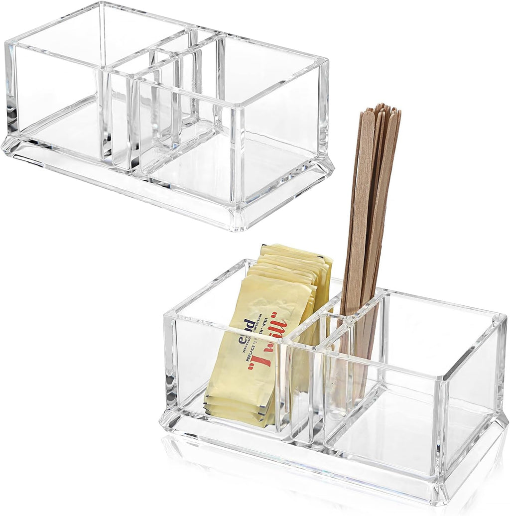 2 Pack Sugar Packet Holder, Acrylic Sugar Bowl for Restaurant