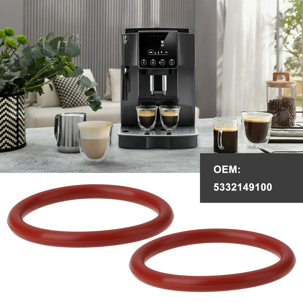 eMagTech 20Pcs Coffee Maker Brewing Group O-Ring 5332149100 Compatible with DeLonghi ECAM ESAM ETAM