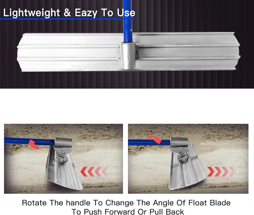Bull Float Aluminum Magnesium Alloy Concrete Float 48"x8" Round End Board Kit trowel Tool Cement Tools Float Bracket
