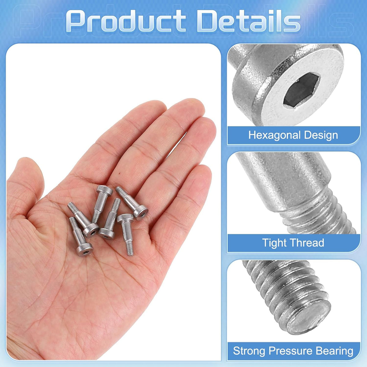 uxcell 12Pcs 304 Stainless Steel Bolt 5mm Dia 10mm Length M4 Thread