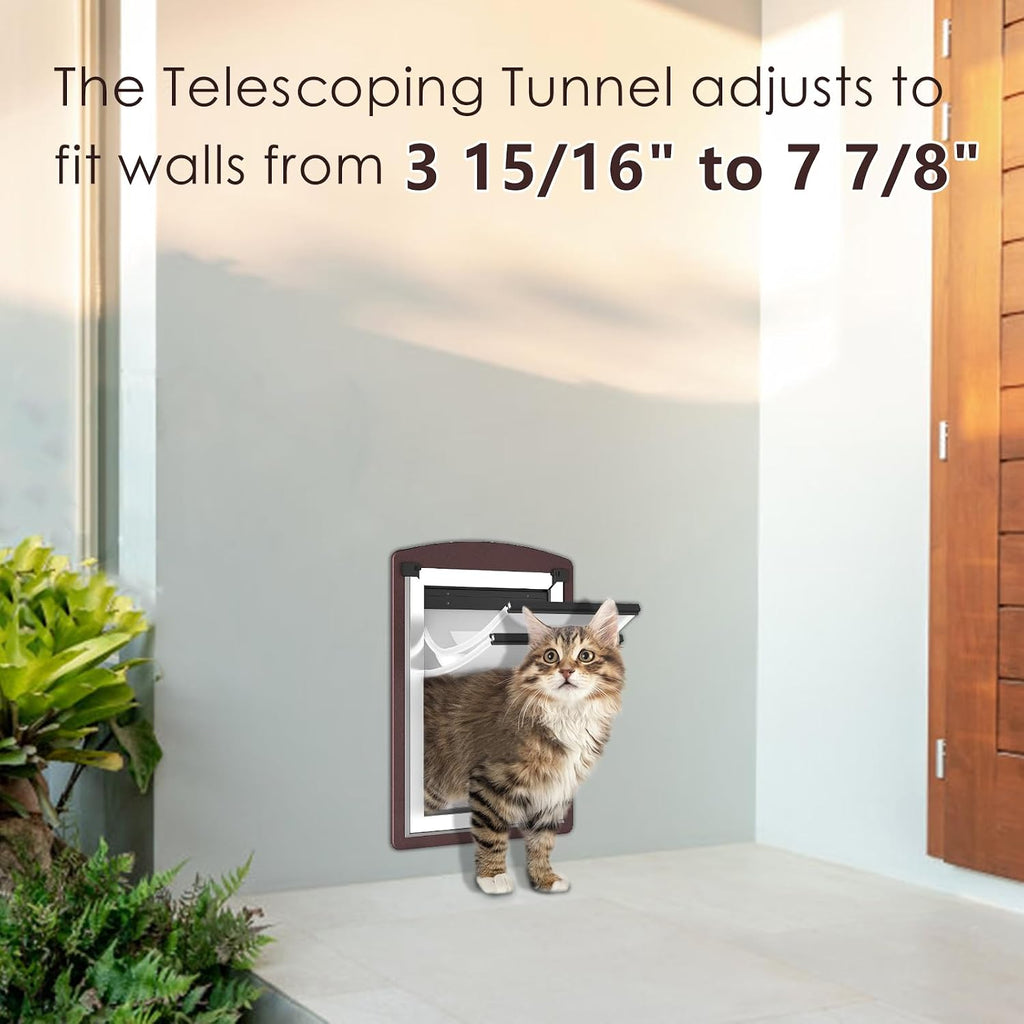 Cat Door for Wall,Steel Frame,Interior and Exterior Wall,Small