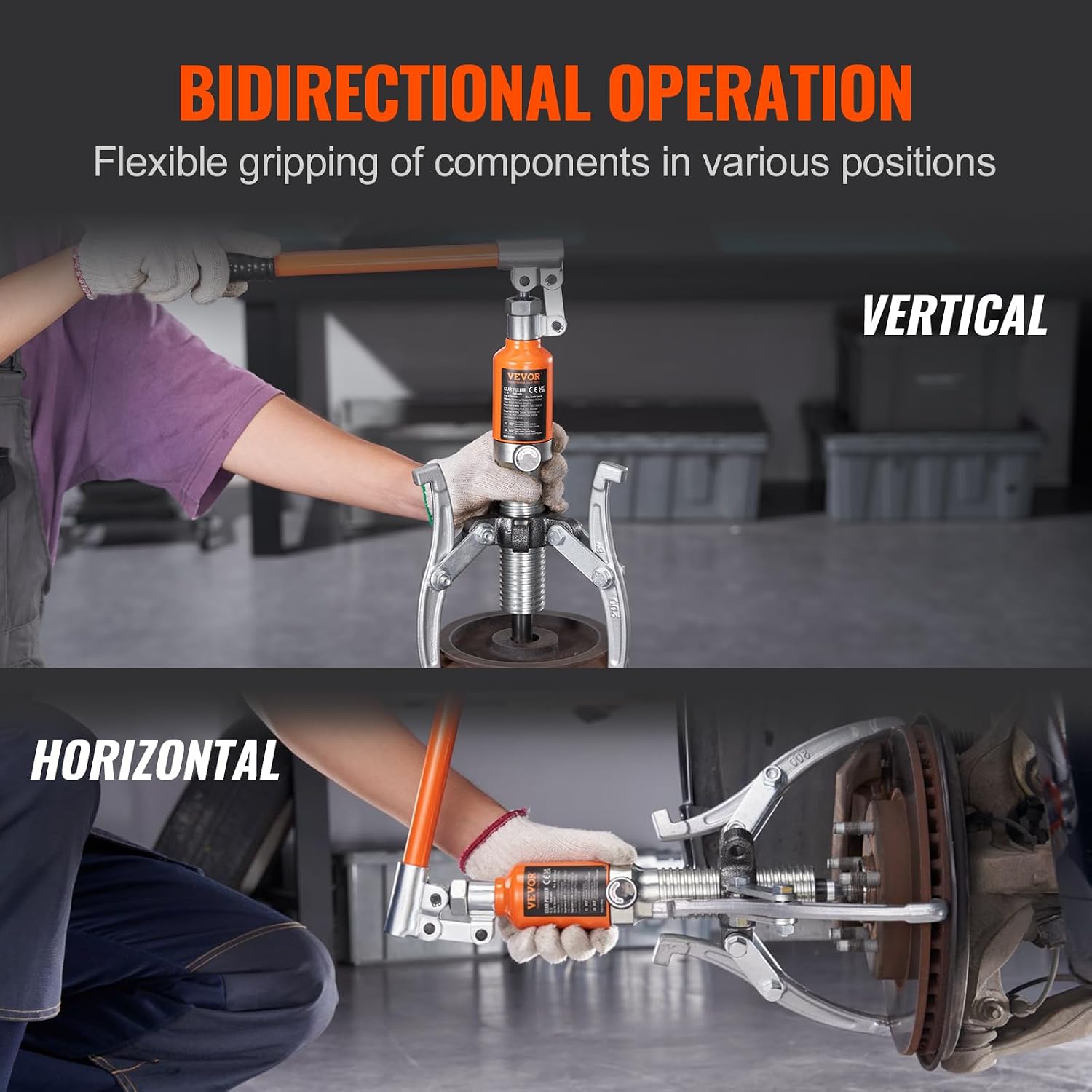 Hydraulic Gear Puller, 5 Ton Max Capacity Wheel Bearing Pulling Separator, 2 or 3 Jaws Puller, Vertically and