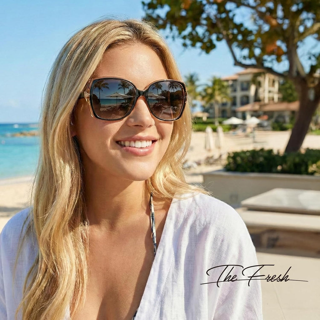 Women's Oversized Square Jackie O Cat Eye Hybrid Butterfly Fashion Sunglasses - Exquisite Packaging