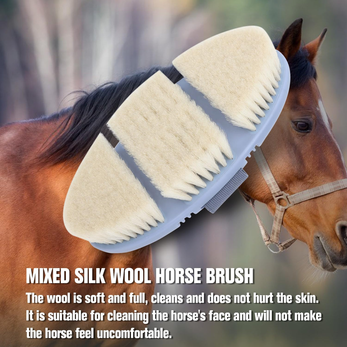 Soft Wool Horse Face Brush Flexible Horse Brush for Grooming