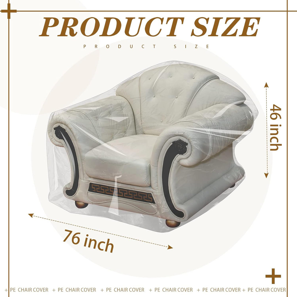 6 Pcs Plastic Chair Covers Plastic Furniture Cover Indoor Outdoor Waterproof Clear Armchair Cover Dust Proof Armchair