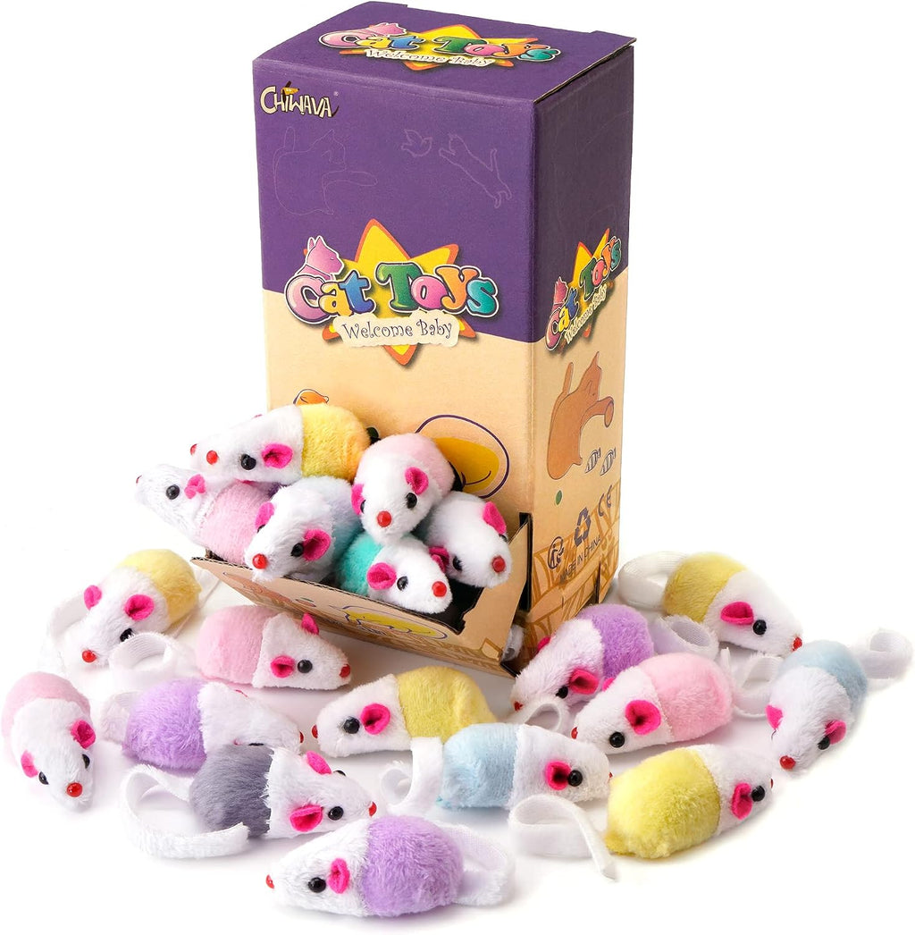 36 Pack 1.8 Inch Small Interactive Cat Toys Mice with Catnip Rattle Sound Mouse for Indoor Cats Kitten Play