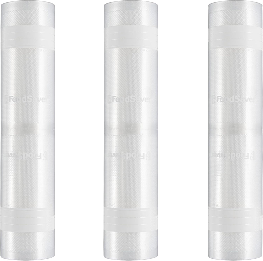Custom Fit Vacuum Sealer Rolls, Airtight Food Storage and Sous Vide Rolls, BPA-Free, 11 x 16' (Pack of 3)