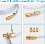 Premium Solid Brass 2PCS Reusable Replacement Fitting For 3/8-Inch ID Hose,1/4-Inch NPT Rigid
