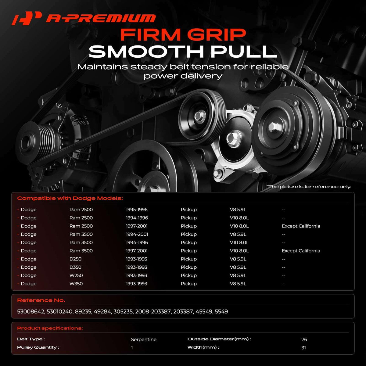 A-Premium Belt Tensioner Assembly with Pulley