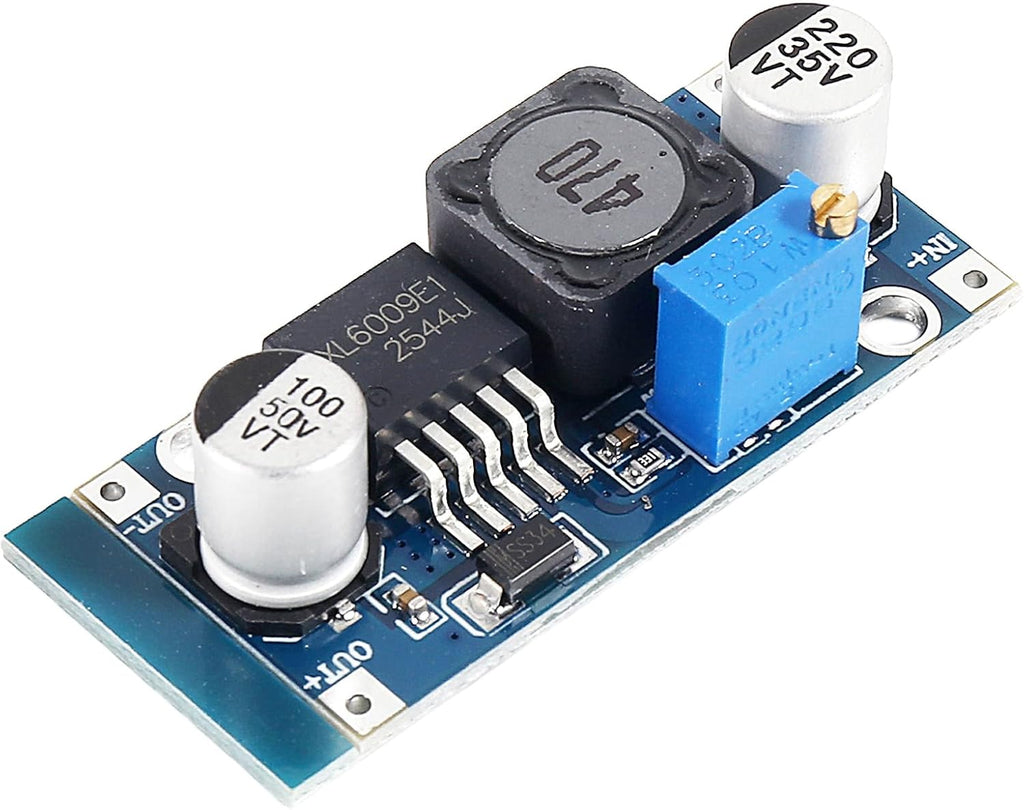 2Pcs XL6009 DC-DC Boost Converter Module Adjustable 5-35V Output 3-30V Input 400KHz Power Circuit Board Step-up Transformer Power Module for DIY Electronics Projects