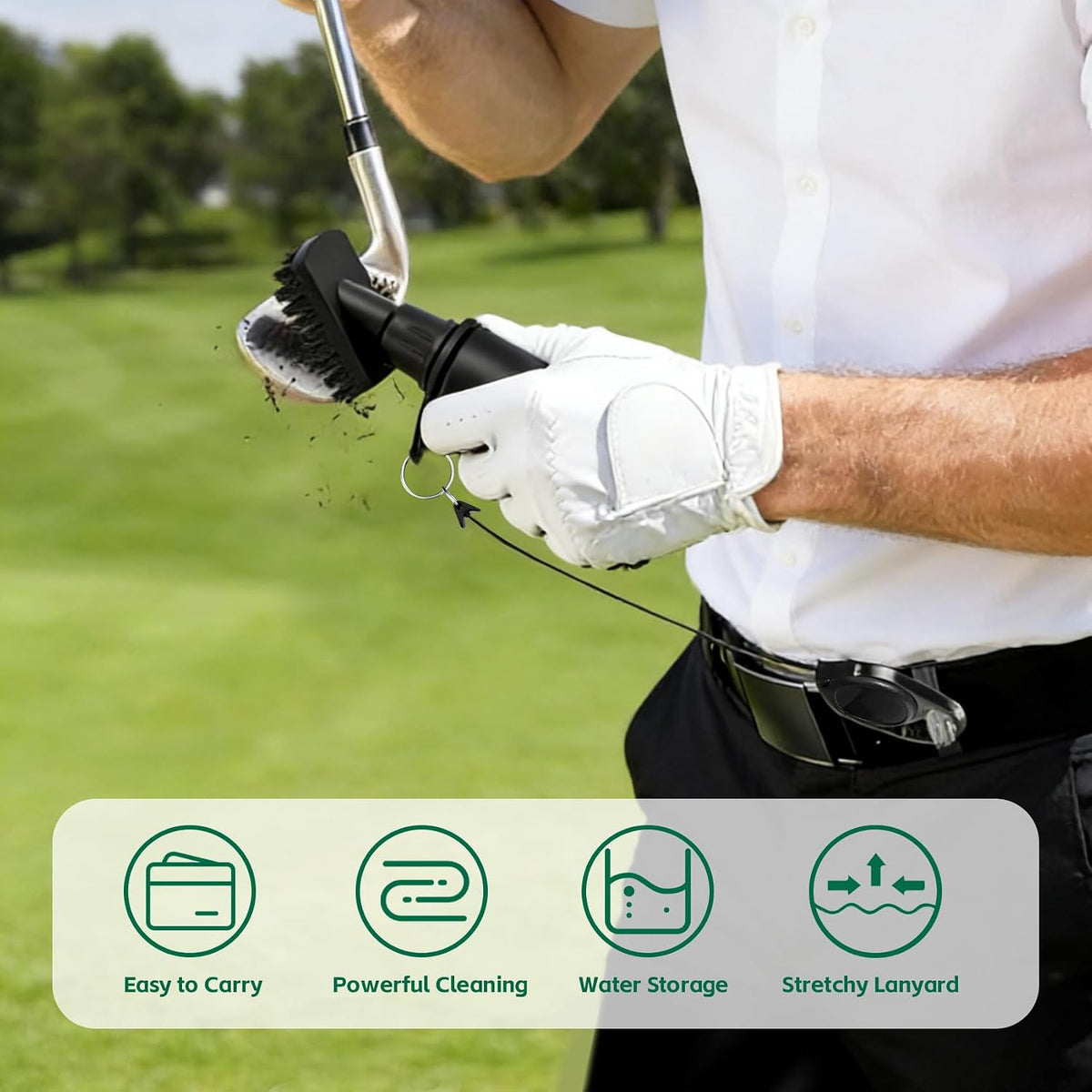 Golf Towel and Golf Club Brush Cleaner Set, 16x16 Inch Premium Microfiber Golf Towel, Golf Club Cleaning Brush with