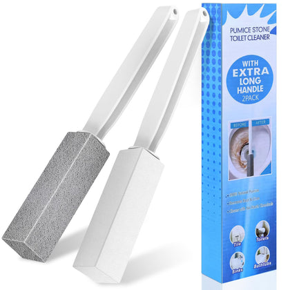 Toilet Bowl Cleaner Pumice Stone, Extra Long Handle,2Pack