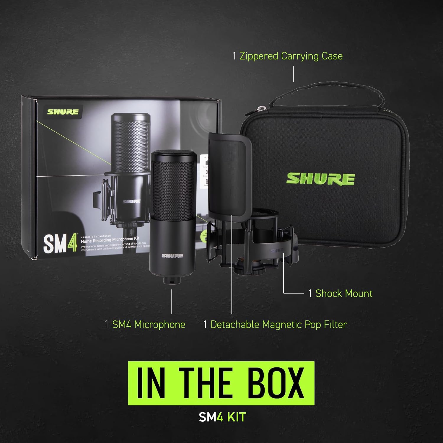 SM4 XLR Studio Condenser Microphone Kit for Recording | Home-studio condenser mic with mix-ready audio, all-metal