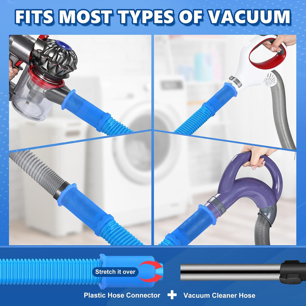 2 Pack Dryer Vent Cleaner Kit Vacuum Attachment Blue 31.5"