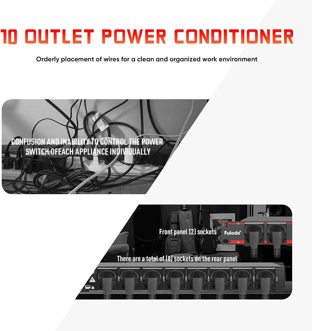 Power Conditioner for Audio Equipment, Rack Mount Power Sequencer