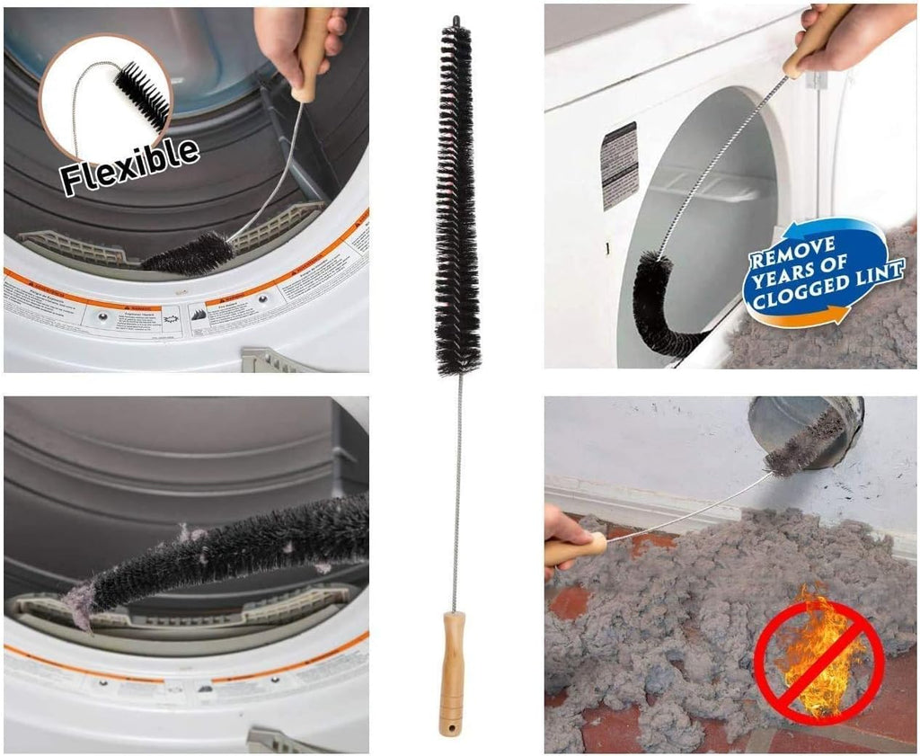 Dryer Vent Cleaner Kit & Refrigerator Condenser Coil Brush-Dryer Lint Brush Vent Trap Cleaner-Vacuum Attachment for