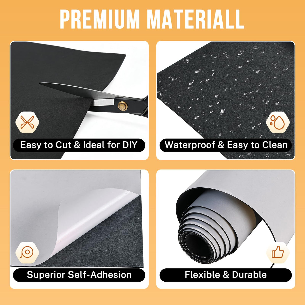 Neoprene Foam Sheet 12" x 59" x 1/16" Adhesive Backing Roll