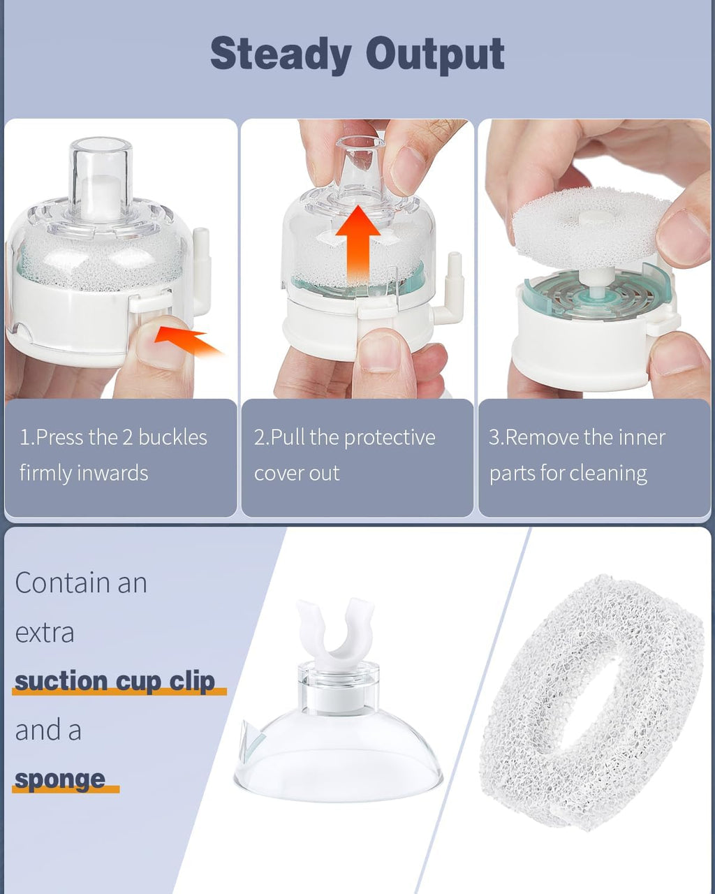 Mini Aquarium Sponge Filter, Small Fish Tank Internal Filter with Foam and Air Stone Submersible Bio Sponge Filter