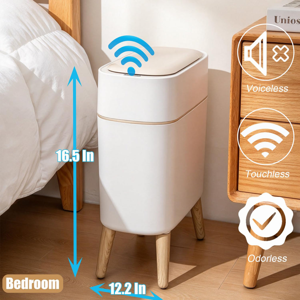 Motion Sensor Bathroom Trash Can with Lid - 2.5 Gal Smart Trash Bin