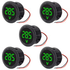 DWEII 5PCS DC 4-100V LED Digital Display Circular Two-Wire Voltmeter DC Digital Voltmeter Head Display Reverse Connection Protection