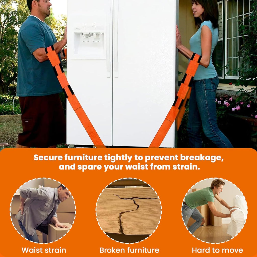 Moving Straps for Lifting Furniture, 2-Person Lifting Straps Moving up to 850LBS, Wide Design 3.15in for Appliances