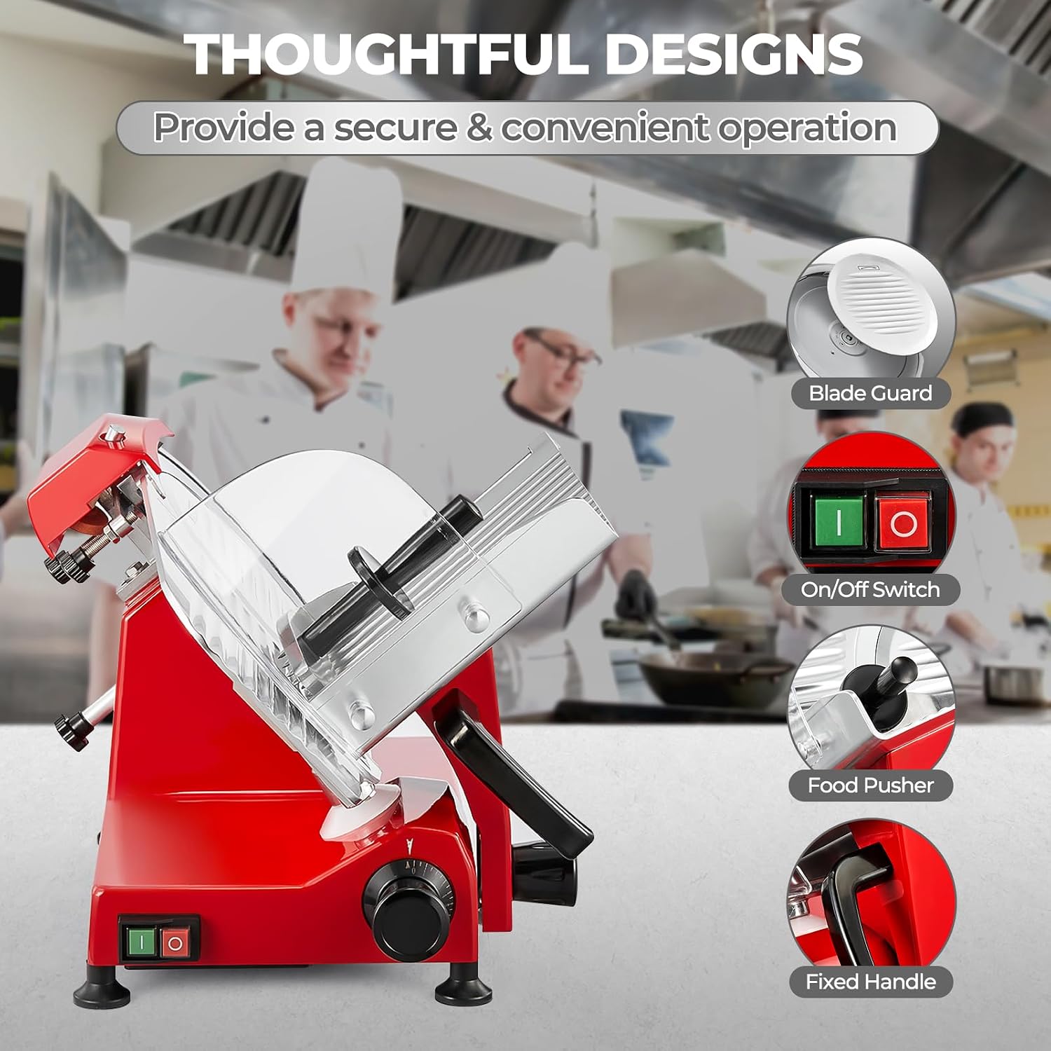 Commercial Meat Slicer, 300W Electric Deli Slicer, 10 Inch