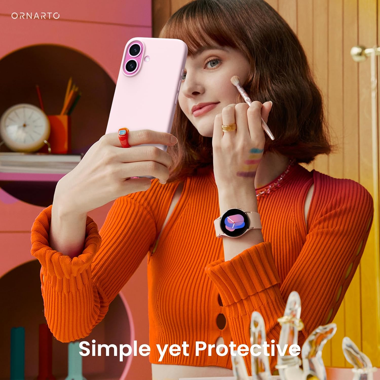 Compatible with iPhone 16 Case 6.1", Slim Liquid Silicone 3 Layers Full Covered Soft Gel Rubber Shockproof Phone