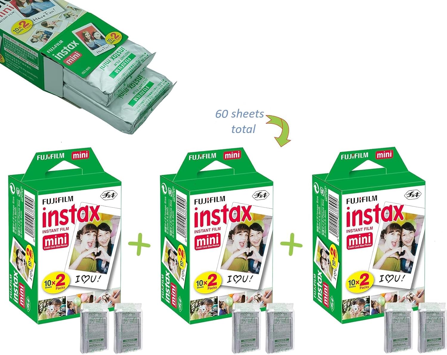 Instax Mini 12 Instant Camera Clay White & 60 Fuji Film Sheets | Bundle with Sturdy Tiger Accessories, Carrying Case