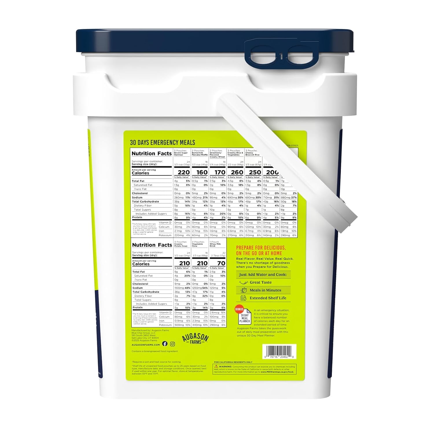 30 Day Emergency Food Supply Kit | 1 Person Survival Meal kit, Dehydrated Meals with Long Shelf Life, Just Add Water