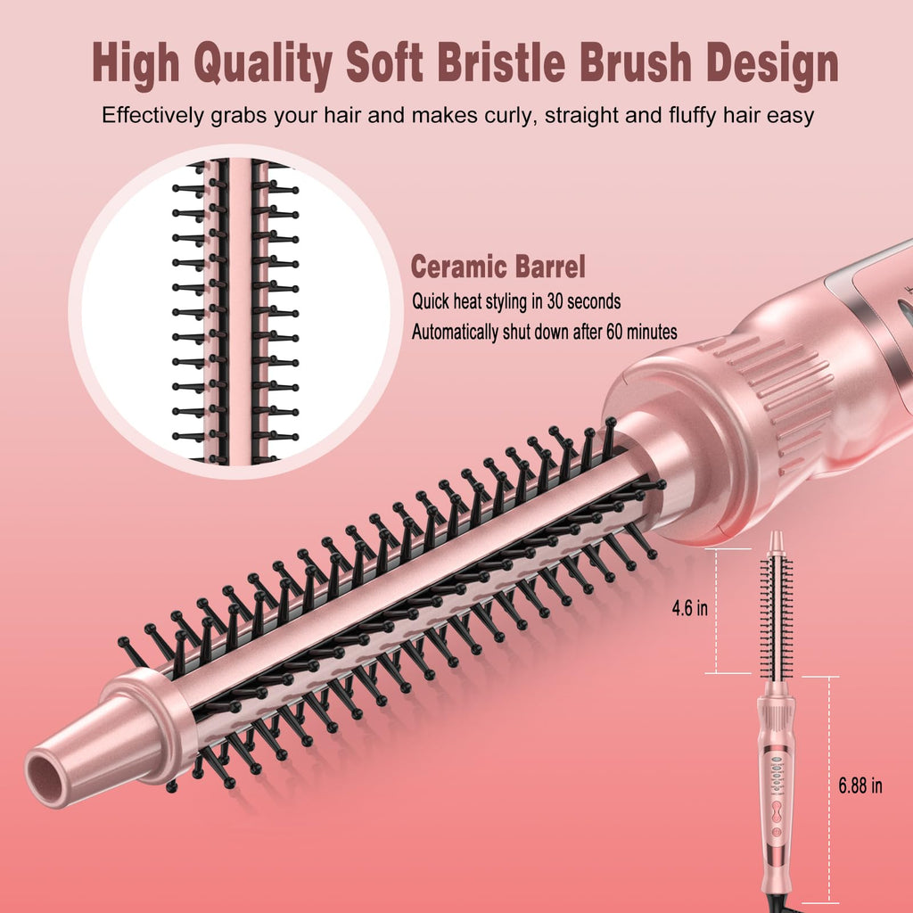 Heated Round Brush, Ceramic Tourmaline Ion 1/2 inch Curling Iron