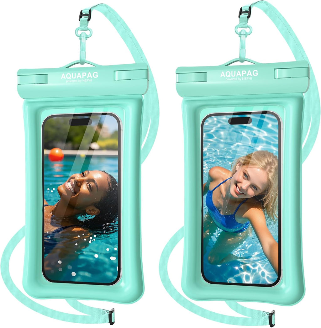 IP68 Waterproof Phone Pouch 2 Pack-Up to 8.0"，Adjustable Neck Lanyard Floating Waterproof Phone Case for iPhone,Phone