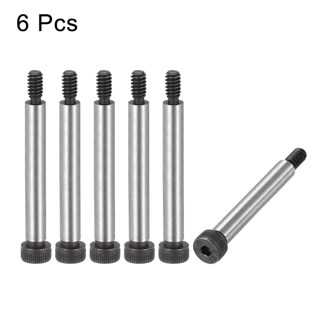 uxcell Alloy Steel Hexagon Socket Head Shoulder Screws Bolts, 2" Shoulder Length, 1/4" Shoulder Dia, #10-24 Thread, 6pcs