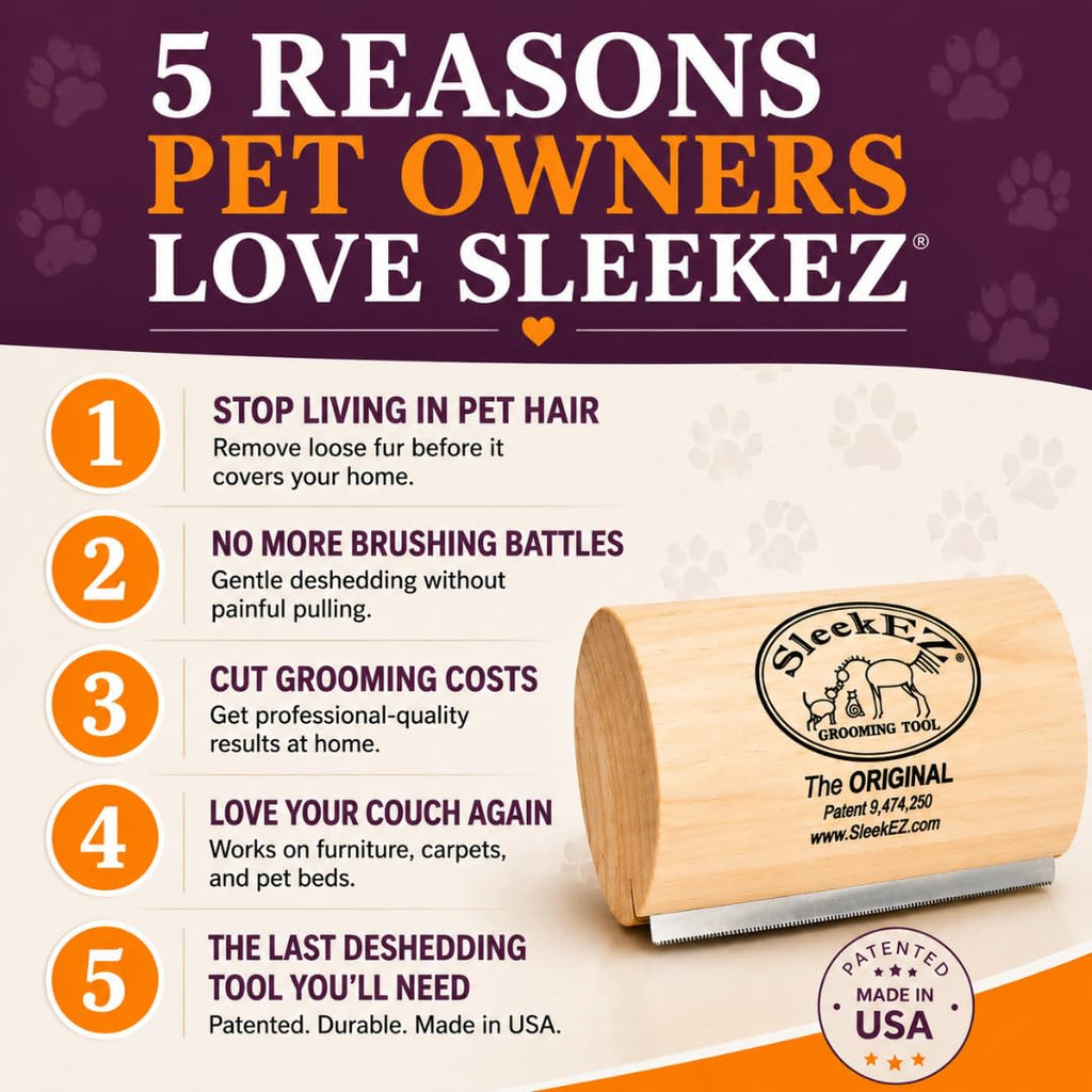 Dog Brush for Shedding | Patented Deshedding Dog Brush | Pet Hair Remover for Short, Medium & Long Coats | Made in