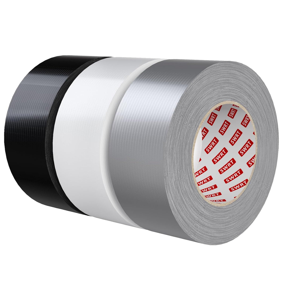 9 Mil Duct Tape Heavy Duty, 2 in x 45 YD, 3-Pack, Black/Silver/White