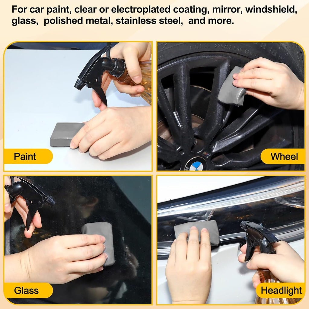 Car Clay Bar 4 Pack 400g, Premium Grade No Scratch Magic Clays Bars Detailing Cleaner Kit Glass Deatil Cleaning with