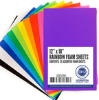 Rainbow Foam Sheets, 12" X 18", Pack of 12, Multi-Color