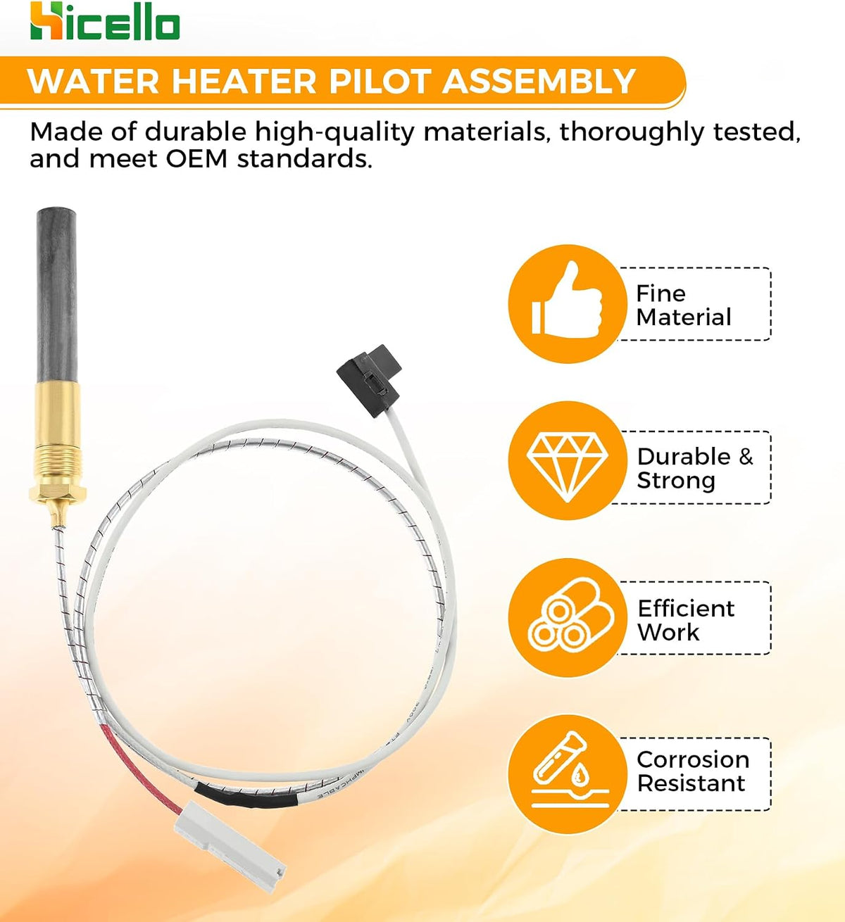 Water Heater Thermocouple Gas Minivolt Thermopile Generator for 47845 Pilot