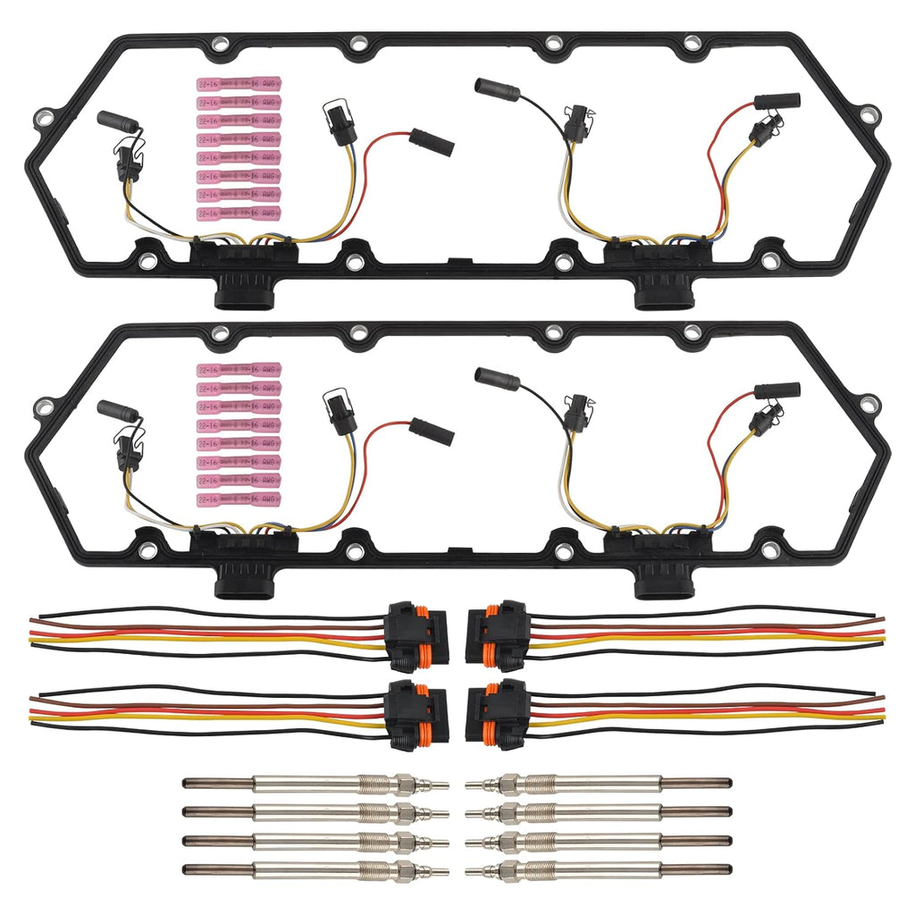 Valve Cover Gaskets Harnesses + Glow Plug Fits for 7.3L 94-97 Ford
