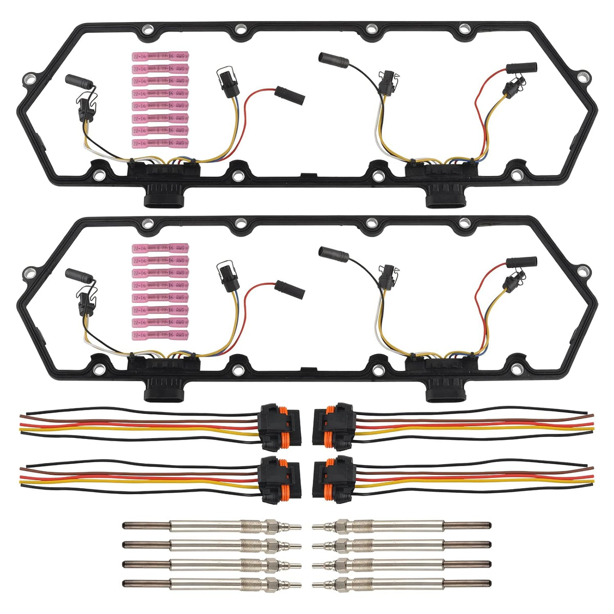 Valve Cover Gaskets Harnesses + Glow Plug Fits for 7.3L 94-97 Ford