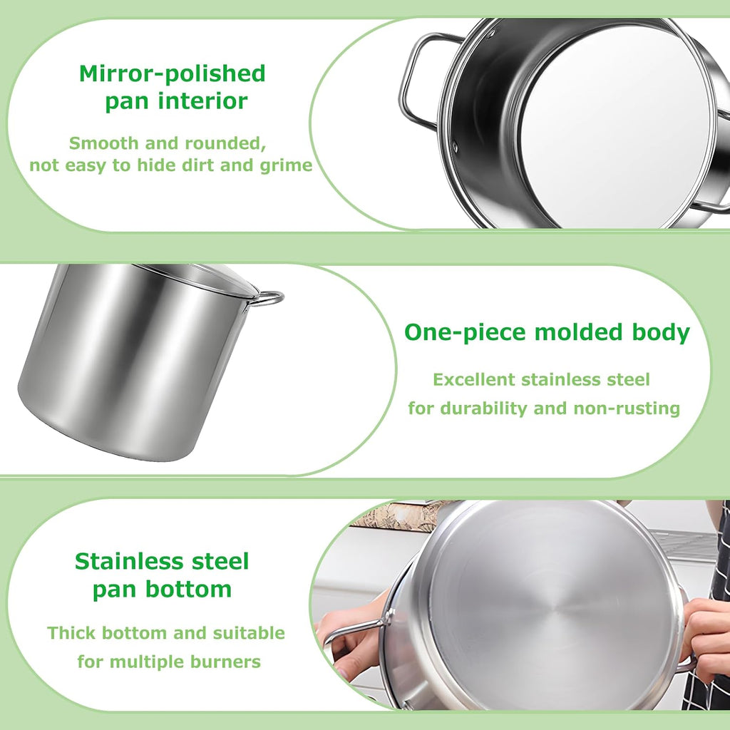 21.5QT Stainless Steel canning pot with rack and lid & canning kit set,water bath canner for canning Beginners,7 pcs