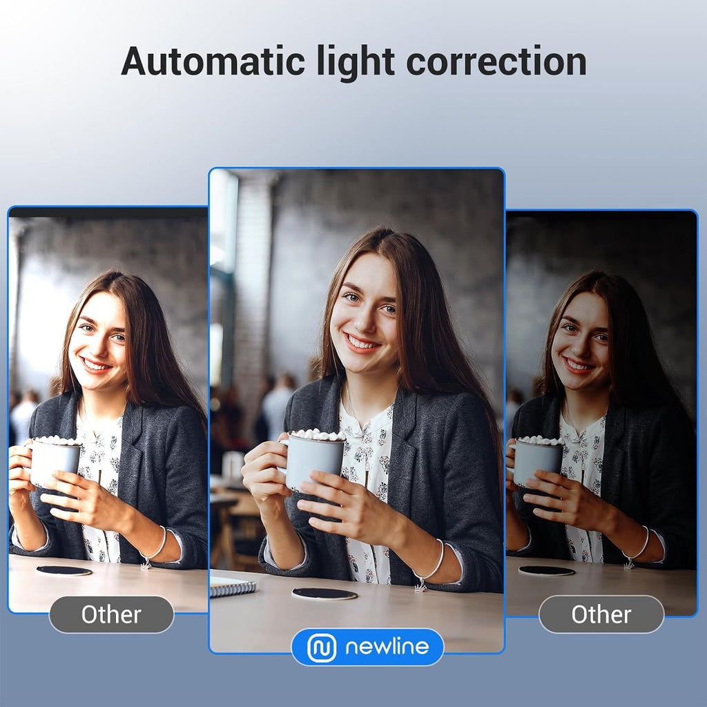 4K Webcam for PC with PDAF Autofocus, Privacy Cover, Dual Microphones, 4K@30FPS & 1080P@60FPS, Auto Light Correction